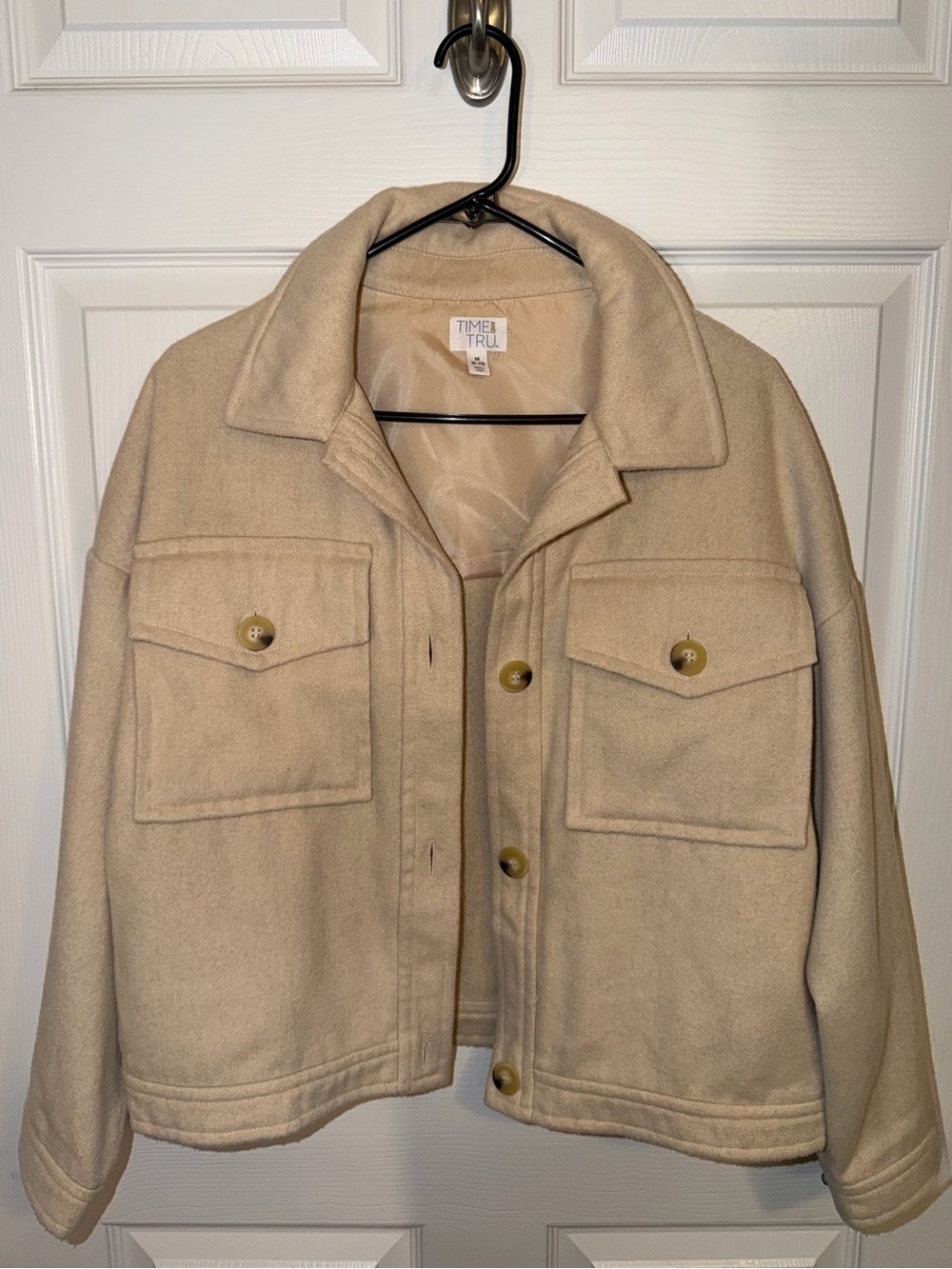 Time & Tru Cream Wool-Look Shacket 🤍 Fall Essential 🍂